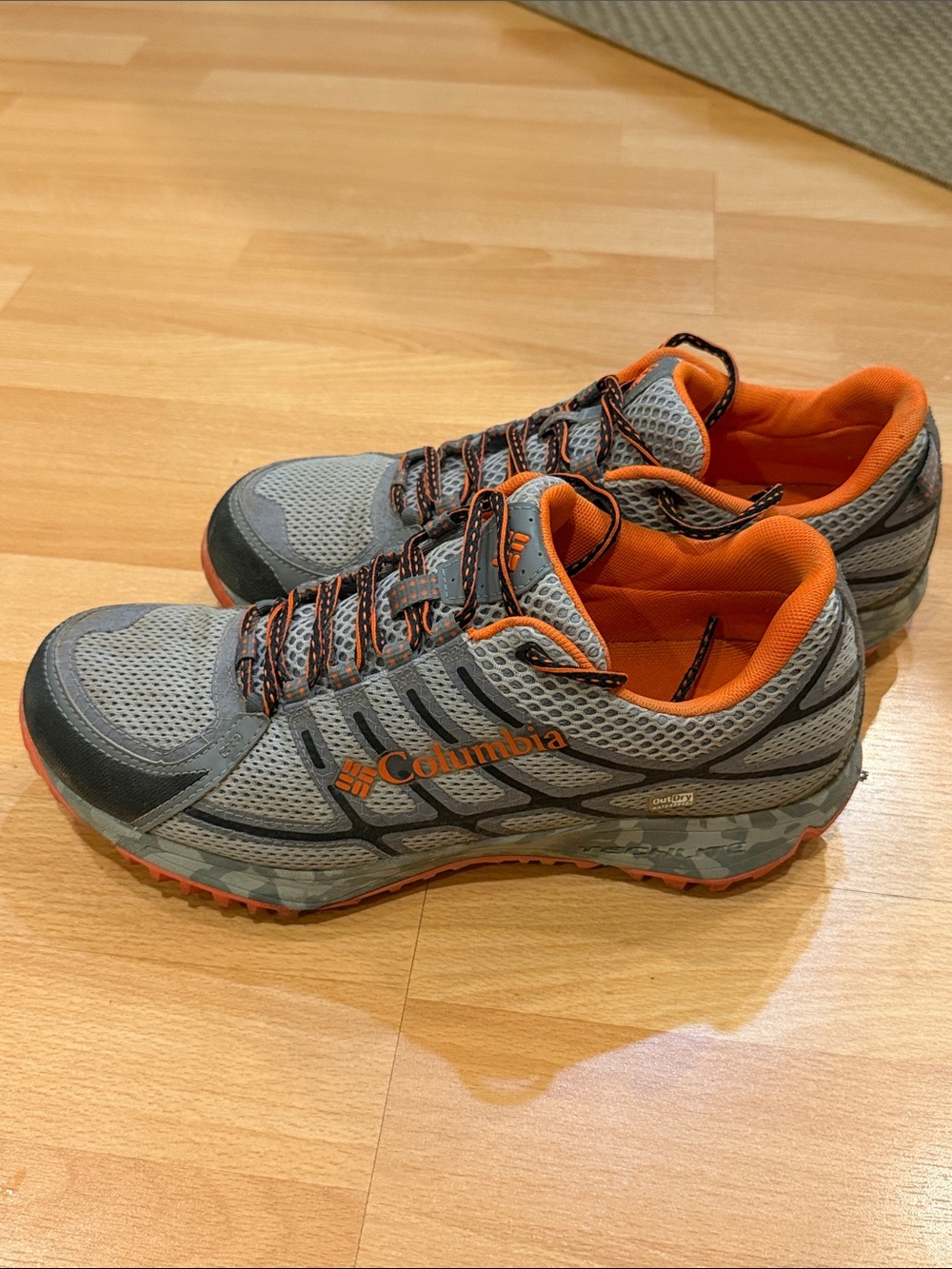 Columbia Gray and Orange Trail Runners